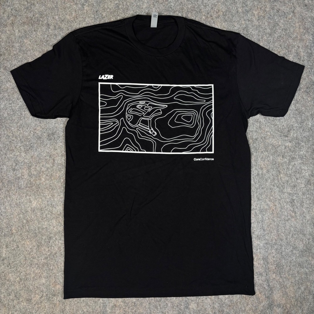 Lazer Core Confidence T-Shirt Mens M MTB Cycling Black Topography MTB Bike‎ NEW